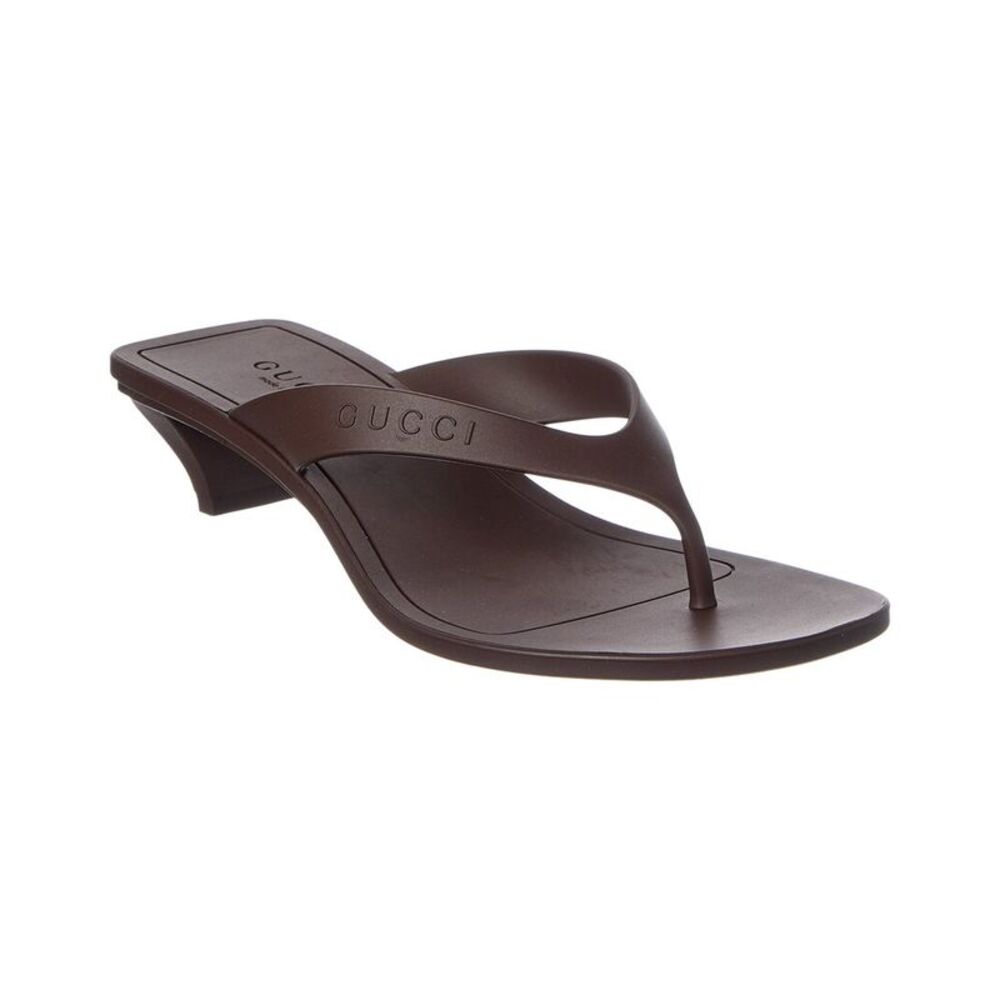 Gucci Vittoria Rubber Sandal, Brown